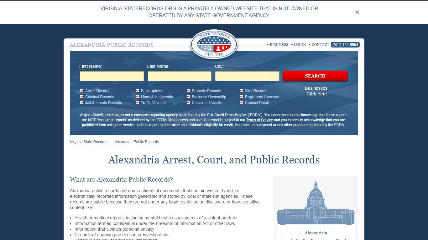 Alexandria Arrest and Public Records | Virginia.StateRecords.org